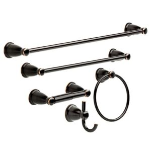 Franklin Brass KIN5PC-ORB Kinla Bathroom Accessory Kit, 5 Pieces, Oil Rubbed Bronze & Kinla -Towel Bar, Oil Rubbed Bronze -Bathroom -Towel Holder, Bathroom Accessories, KIN24-OB1, 24 inch -Towel Bar