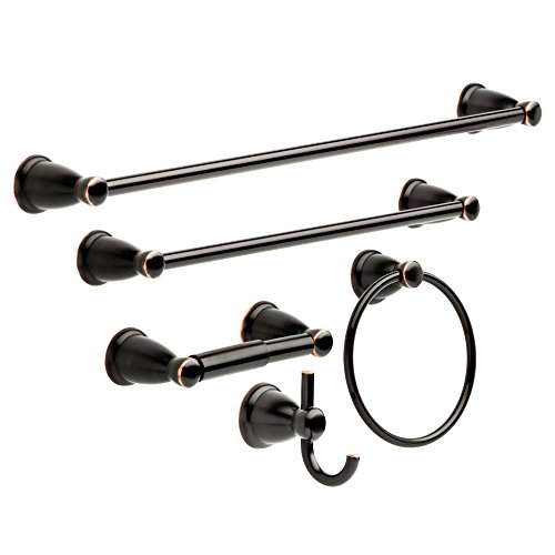 Franklin Brass KIN5PC-ORB Kinla Bathroom Accessory Kit, 5 Pieces, Oil Rubbed Bronze & Kinla -Towel Bar, Oil Rubbed Bronze -Bathroom -Towel Holder, Bathroom Accessories, KIN24-OB1, 24 inch -Towel Bar