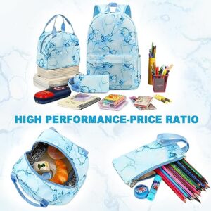 CAMTOP School Backpack for Girls Boys Teens Bookbag Set Tie Dye Kids Backpack 3 In 1,School Bags with Lunch Box Pencil Case