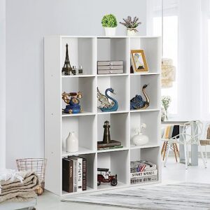 ZenStyle 12 Cube Storage Shelf Organizer Bookshelf with Open Back Closet Cabinet, DIY Plastic Modular Book Shelf for Organizing Closet Bins