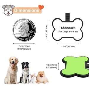 Silicone Dog Tags - GISUERY Dog Tags Engraved for Pets Personalized - Silent Dog Tag with 48 Icons - Dog Cat Name Tag with Double-Sided Engraving - Soundless Custom Pet ID Tag (Bone - Icon)