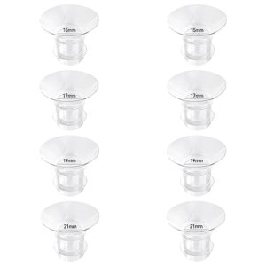 vcekract flange inserts 15/17/19/21mm 8pcs, compatible with tsrete, medela, momcozy s9/s9pro/s12/s12pro wearable breast pump, reduce 24mm tunnel down to correct size