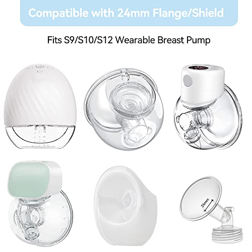 Vcekract Flange Inserts 15/17/19/21mm 8PCS, Compatible with TSRETE, Medela, Momcozy S9/S9Pro/S12/S12Pro Wearable Breast Pump, Reduce 24mm Tunnel Down to Correct Size