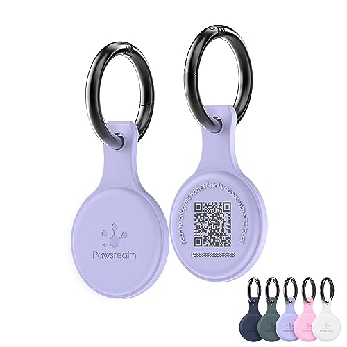 PawsRealm NFC & QR Code Pet ID Tag, Silicone Silent Dog Tag, Cat Name Tag, Personalized Customized Dog Tag, Modifiable Pet Online Profile, Instant Pet Location Alert Email, Anti-Lost Function