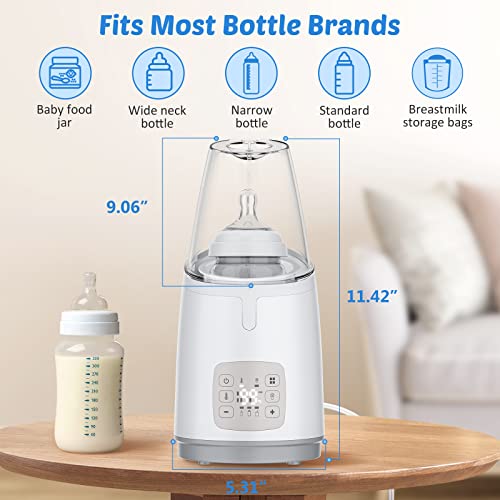 Baby Bottle Warmer, Baby Bottle Warmer for Breastmilk, Formula and Food, Fast Baby Food Heater, Milk Warmer with Defrost, Heat Baby Food Jars Function