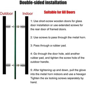 SUCHETA Modern Square Entry Door Handle,Modern Steel Push Pull Door Handle,for Sliding Glass Shower,Barn Door,Interior Exterior Door,Hardware Included (Color: Black,Size: 120 x 90cm)