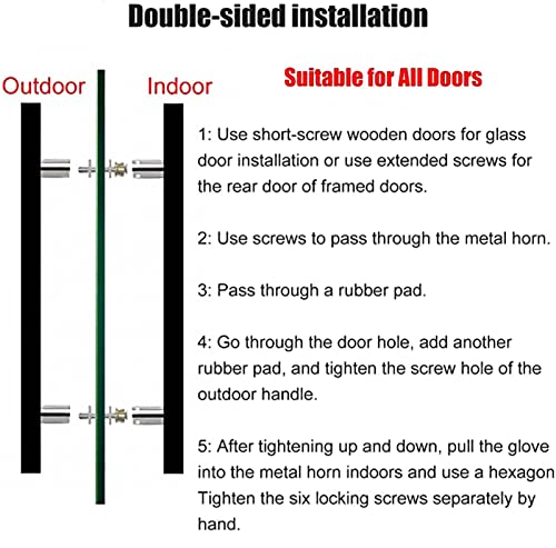 SUCHETA Modern Square Entry Door Handle,Modern Steel Push Pull Door Handle,for Sliding Glass Shower,Barn Door,Interior Exterior Door,Hardware Included (Color: Black,Size: 120 x 90cm)