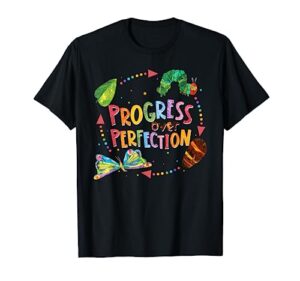 progress over perfection caterpillar back to school teacher t-shirt