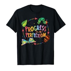 Progress Over Perfection Caterpillar Back To School Teacher T-Shirt