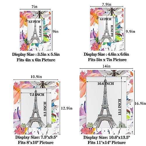 Dragonfly Colorful 4x6 Picture Frame Picture Frame for Wall and Tabletop Display, Horizontal and Vertical for Wall Mounting Dragonfly Wooden Photo Frame