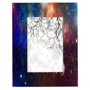 pardick galaxy solar system planets 11x14 picture frame, outer space nebula wooden photo frames for wall mounting or tabletop living room bedroom home decor