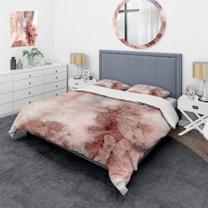 design art designart 'pastel abstract with blue pink & dark red spots' modern duvet cover set twin cover + 1 sham 2 piece