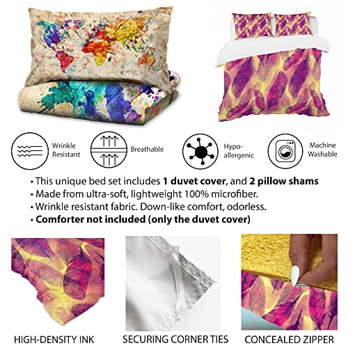 DESIGN ART Designart 'Red Blossoming Poppies V' Traditional Duvet Cover Set Full/Queen Cover + 2 Shams 3 Piece