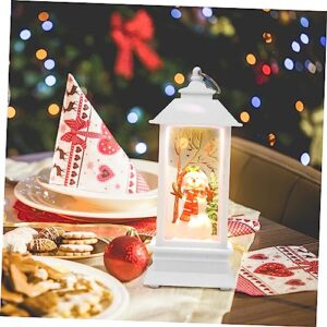 NOLITOY 1pc Lantern Vintage Decor Christmas Decor Outdoor Pendant Light Xmas Water Christmas Lighted Snow Globes Lighted Christmas Snow Globe Lantern Party Supply Party Scene Decor White