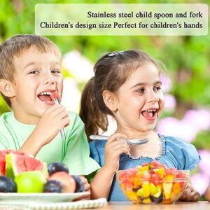 Evanda Toddler Utensils, 6 Pieces Stainless Steel Toddler silverware set, Kids Utensils Forks and Spoons, Mirror Polished Smooth Round Tableware and Dishwasher Safe