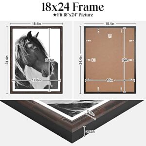 18x24 Picture Frame, Coffee Poster Frame, Bamboo Design Natural Gallery Frame, Horizontal or Vertical Format, Sturdy Frame and Plexiglass, Large Photo Frame Wall Art, for Photos, Artworks, Posters
