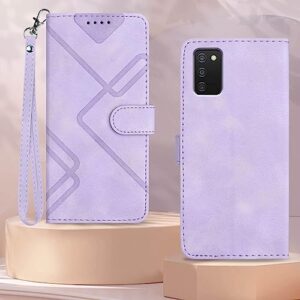 A03s Case Wallet,for Samsung Galaxy A03s Phone Case,Card Holder Leather Kick-stand Flip Cases Protector,Wrist Strap,Magnetic Closure,Shockproof Protective Cover for Galaxy A03s(US Version) (Purple)