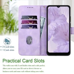 A03s Case Wallet,for Samsung Galaxy A03s Phone Case,Card Holder Leather Kick-stand Flip Cases Protector,Wrist Strap,Magnetic Closure,Shockproof Protective Cover for Galaxy A03s(US Version) (Purple)