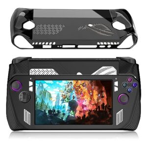2 pack tpu transparent case and silicone case for asus rog ally handheld, rog ally accessories protective cover and joystick protector
