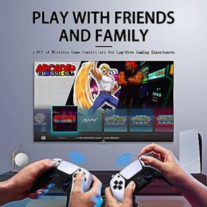 Wireless Retro Game Console Nostalgia Plug and Play Video Game Console 4k,40+ Emulators Console,128GB Built in 40000+ Video Games 2.4G Wireless Controllers