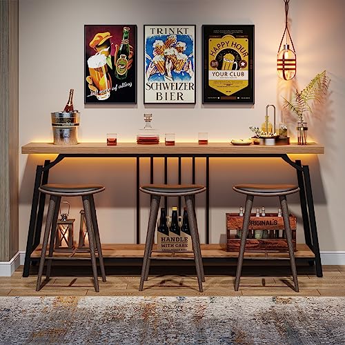 Tribesigns 70.9 Inches Extra Long Sofa Table Behind Couch, Natural Industrial Entry Console Table with 2-Tier Storage Shelves for Living Room Entryway Hallway