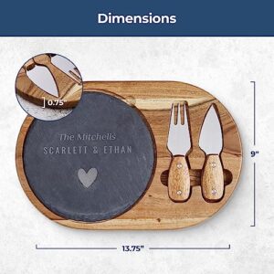 GAM Personalized Engraved Charcuterie Board Set Cutting Board Wedding Gift for Couple - Custom Cheese Cutting Board Wood Engraved 13.75" x 9" Wedding Gift, Closing Gifts for Home Buyers