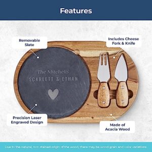 GAM Personalized Engraved Charcuterie Board Set Cutting Board Wedding Gift for Couple - Custom Cheese Cutting Board Wood Engraved 13.75" x 9" Wedding Gift, Closing Gifts for Home Buyers