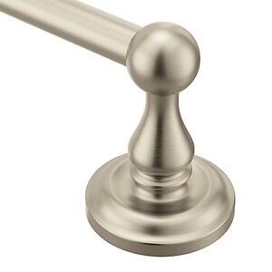 moen bp6918bn madison collection pewter 18-inch bathroom single bar, wall mounted hand or body towel rack, brushed nickel