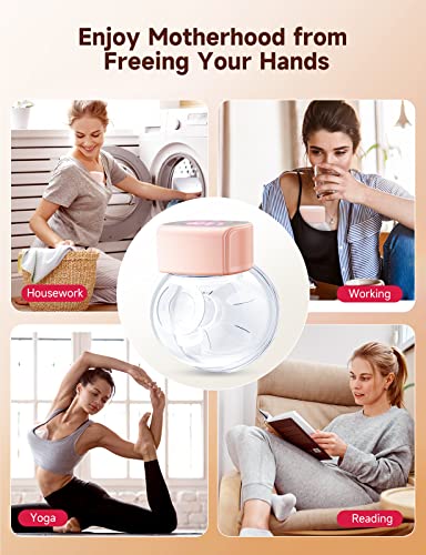 Electric Breast Pump, Hands Free Breast Pump for Breastfeeding Moms, Leak Proof Wearable Breast Pump, Breast Pump with 3 Modes, 9 Levels, Low Noise, Pain Free, USB C Charging