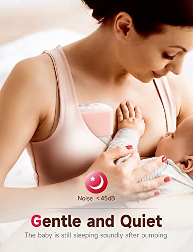 Electric Breast Pump, Hands Free Breast Pump for Breastfeeding Moms, Leak Proof Wearable Breast Pump, Breast Pump with 3 Modes, 9 Levels, Low Noise, Pain Free, USB C Charging