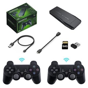 nostalgia stick game - wireless retro stick game console, dual 2.4g wireless controllers built-in 10000+ games,plug & play video game stick,4k hdmi output (m8 64g)