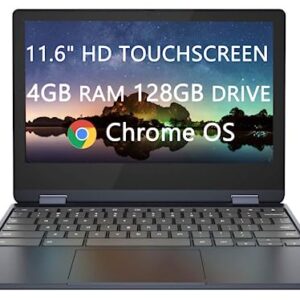Lenovo Flex 3 Chromebook 11.6" HD Touch-Screen Laptop, MediaTek MT8183, Up to 2.0GHz, 8-core, 4GB RAM, 128GB(64GB SSD+64GB Card), Wi-Fi, Light-Weight, Webcam, USB-C, Chrome OS, LIONEYE Stylus Pen