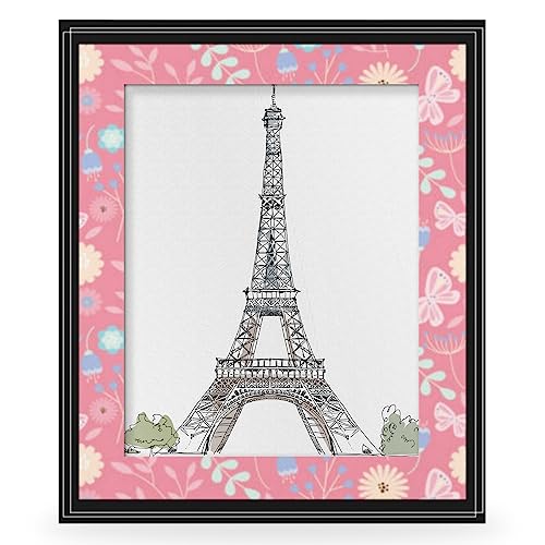 Lakiniss 5x7 Picture Frame, Picture Frames for Wall Eco Friendly Wood 5x7 Frame Durability Black Frames Poster Frames Gallery Photo Frame Picture Frames 5x7 (Flora Exploration Prints)