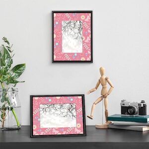 Lakiniss 5x7 Picture Frame, Picture Frames for Wall Eco Friendly Wood 5x7 Frame Durability Black Frames Poster Frames Gallery Photo Frame Picture Frames 5x7 (Flora Exploration Prints)