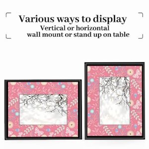 Lakiniss 5x7 Picture Frame, Picture Frames for Wall Eco Friendly Wood 5x7 Frame Durability Black Frames Poster Frames Gallery Photo Frame Picture Frames 5x7 (Flora Exploration Prints)