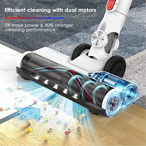 Micol Cordless Vacuum Cleaner, 6-in-1 Rechargeable Stick Vacuum, Lightweight Cordless Vacuum with 2200mAh Battery Up to 38mins Runtime, Powerful Vacuum Cleaner for Pet Hair Home Hard Floor Carpet Car