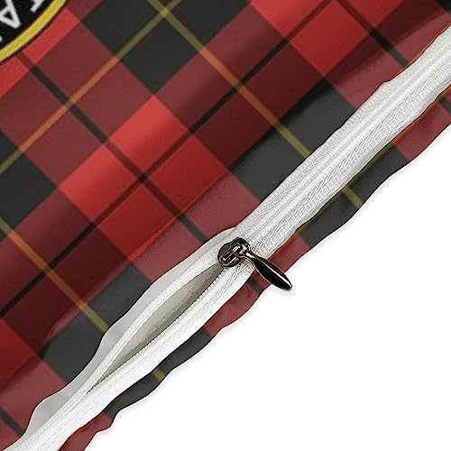 JIVWRC556 Ultra Soft Microfiber Breathable Comforter Cover Sets Wallace Hunting Red Tartan Clan Badge 3-Piece Bedding Set (1 Duvet Cover+2 Pillow Shams)