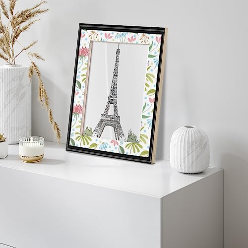 Lakiniss 4x6 Picture Frame, Picture Frames for Wall Eco Friendly Wood 4x6 Frame Durability Black Frames Poster Frames Gallery Photo Frame Picture Frames 4x6 (Lovely Flower Artwork Designs)