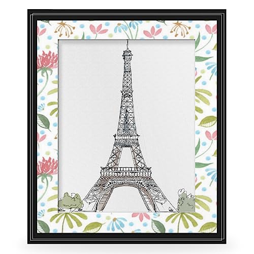 Lakiniss 4x6 Picture Frame, Picture Frames for Wall Eco Friendly Wood 4x6 Frame Durability Black Frames Poster Frames Gallery Photo Frame Picture Frames 4x6 (Lovely Flower Artwork Designs)