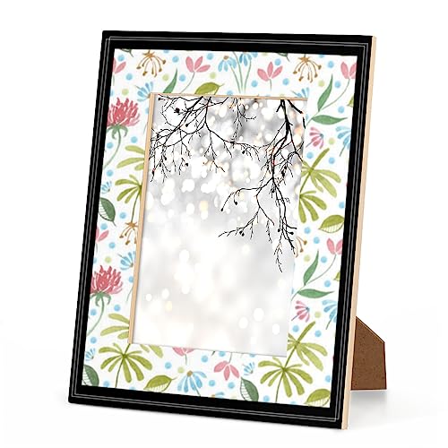 Lakiniss 4x6 Picture Frame, Picture Frames for Wall Eco Friendly Wood 4x6 Frame Durability Black Frames Poster Frames Gallery Photo Frame Picture Frames 4x6 (Lovely Flower Artwork Designs)