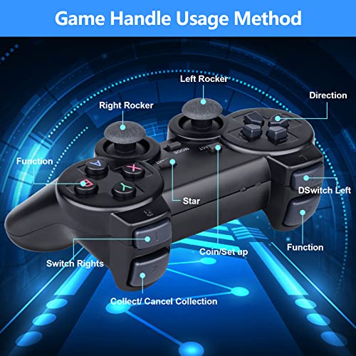 Nostalgia Stick Game,Wireless Retro Game Console, Dual 2.4G Wireless Controllers Gamepad 4K Game Stick,Plug and Play Video Game Consoles with bulit in 13000 +Games,Handheld Game Stick for Kids Adults