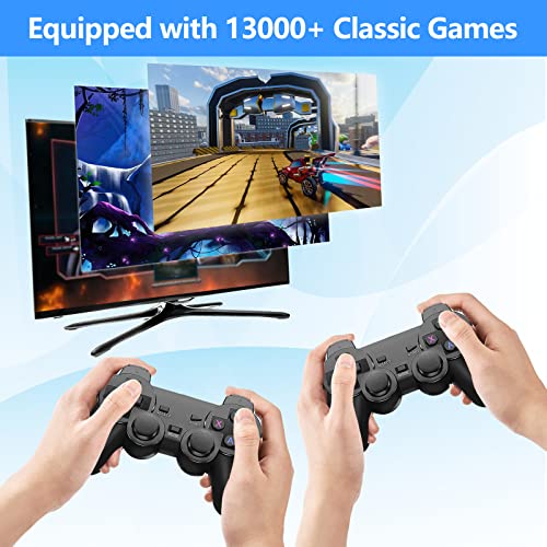 Nostalgia Stick Game,Wireless Retro Game Console, Dual 2.4G Wireless Controllers Gamepad 4K Game Stick,Plug and Play Video Game Consoles with bulit in 13000 +Games,Handheld Game Stick for Kids Adults