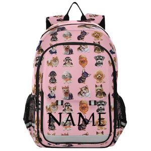 zazyxtj custom personalized backpack cute yorkie dog school bags with reflective strip for kids girls and boys 6-12 elementary student bookbag middle