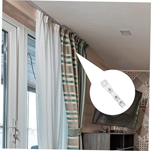 VOSAREA 6pcs Curtain Fixing Accessories Ceiling Track Ceiling Mount Metal Brackets Metal Stand Metal Shower Curtain Hooks Curtain Rods Holders Shower Curtain Holders Curtain Fixing Tools