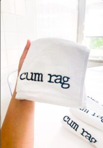 cum rag embroidered towels adult humor gag gift sexy gift bachelor and bachelorette gift