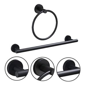 DOITOOL 1 Set Bathroom Towel Bar Metal Hanger Black Hanger Black Towel Bar Hand Towel Holder Hand Towel Ring Round Bathroom Storage Rod Bathroom Supplies Towel Stand Single Shot Dispenser