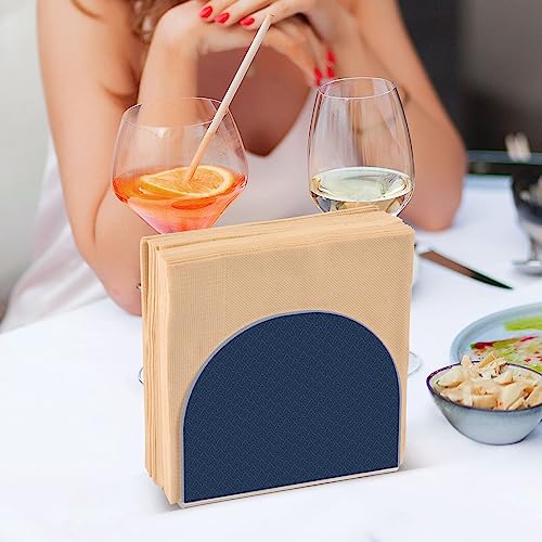 Kigai Napkin Holder for Table Blue Pattern Clear Paper Towel Napkin Holders Standing Napkin Dispenser for Kitchen, Bathroom, Dining Table, Countertop