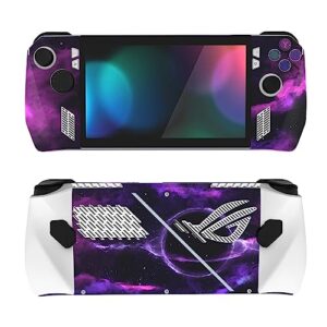 playvital 2 set protective skin decal for rog ally, custom stickers vinyl wraps for rog ally handheld gaming console - purple deep space
