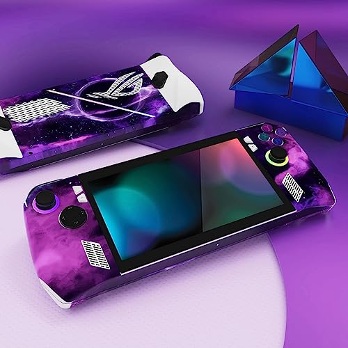 PlayVital 2 Set Protective Skin Decal for ROG Ally, Custom Stickers Vinyl Wraps for ROG Ally Handheld Gaming Console - Purple Deep Space