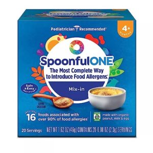 spoonfulone food allergen introduction mix-ins | smart feeding for an infant or baby 4+ months | certified organic (20 packets)